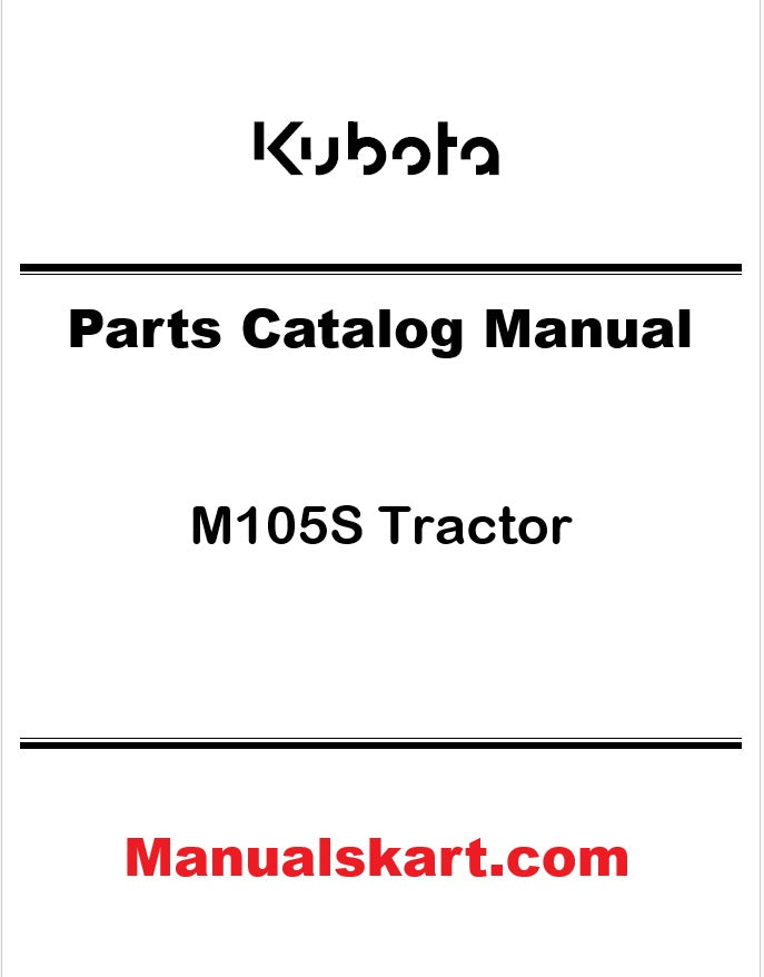 Kubota M105S Tractor Pdf Parts Catalog Manual