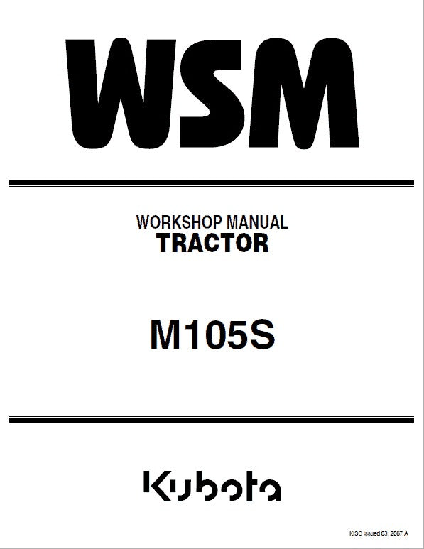 Kubota M105S Tractor Pdf Repair Service Manual