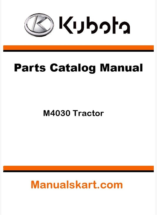 Kubota M4030 Tractor Parts Catalog Pdf Manual