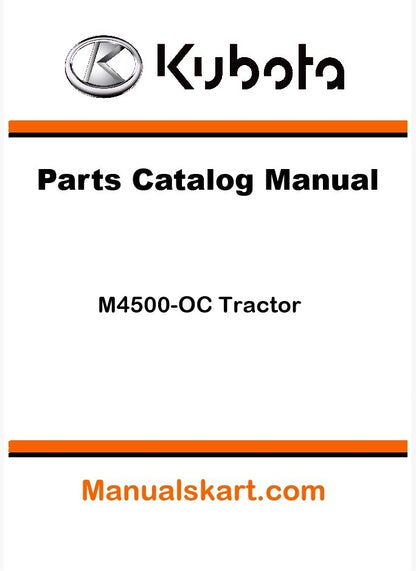 Kubota M4500-OC Tractor Parts Catalog Pdf Manual