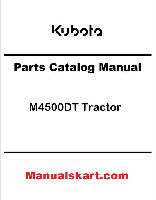 Kubota M4500DT Tractor Pdf Parts Catalog Manual