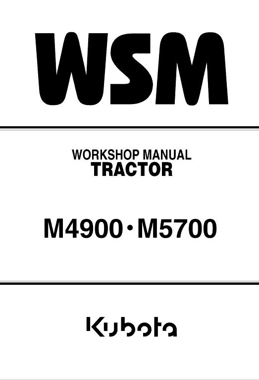 Kubota M4900, M5700 Tractor Pdf Repair Service Manual