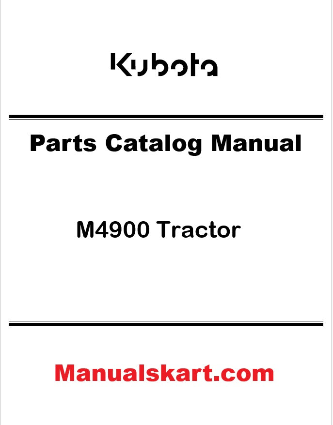 Kubota M4900 Tractor Pdf Parts Catalog Manual