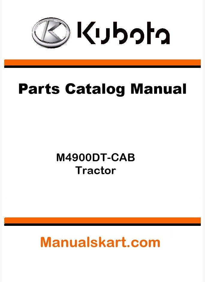 Kubota M4900DT-CAB Tractor Parts Catalog Pdf Manual