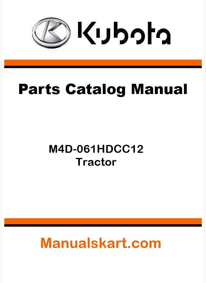 Kubota M4D-061HDCC12 Tractor Parts Catalog Pdf Manual