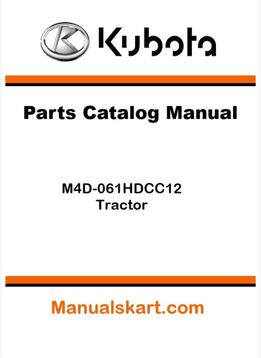 Kubota M4D-061HDCC12 Tractor Parts Catalog Pdf Manual
