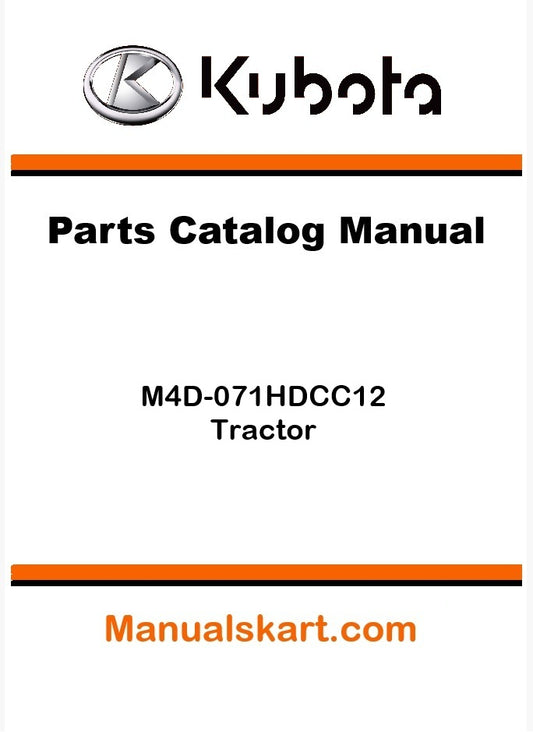 Kubota M4D-071HDCC12 Tractor Parts Catalog Pdf Manual