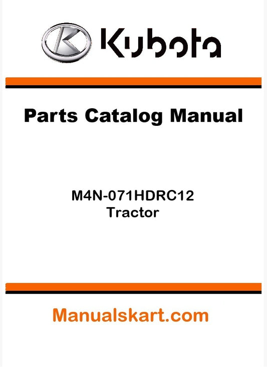 Kubota M4N-071HDRC12 Tractor Parts Catalog Pdf Manual