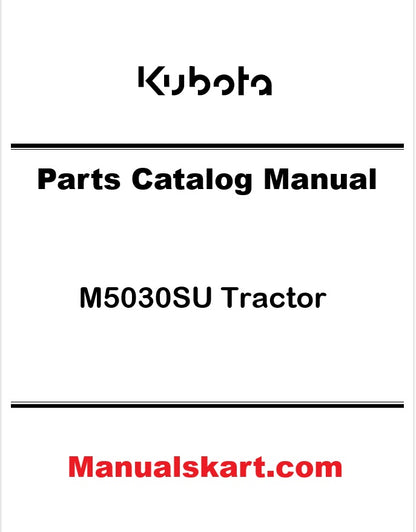 Kubota M5030SU Tractor Pdf Parts Catalog Manual