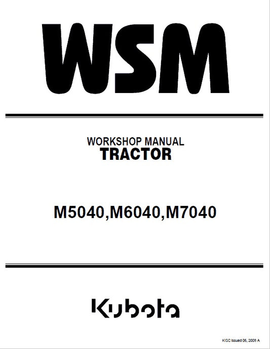 Kubota M5040, M6040, M7040 Tractor Pdf Repair Service Manual