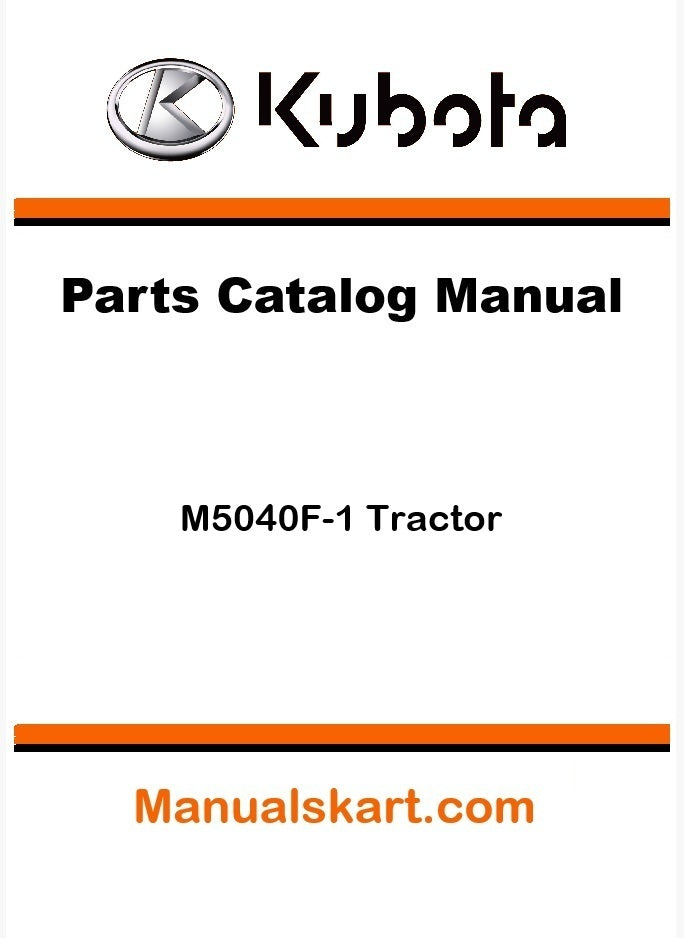 Kubota M5040F-1 Tractor Parts Catalog Pdf Manual