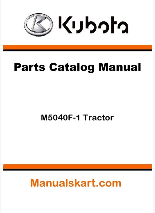 Kubota M5040F-1 Tractor Parts Catalog Pdf Manual