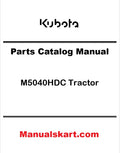 Kubota M5040HDC Tractor Pdf Parts Catalog Manual