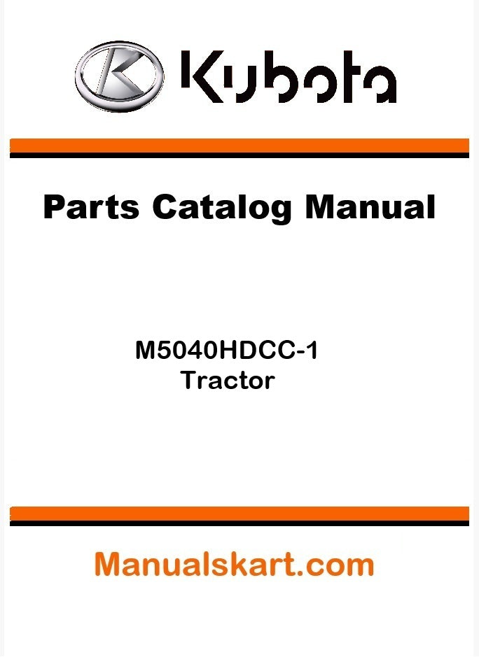 Kubota M5040HDCC-1 Tractor Parts Catalog Pdf Manual