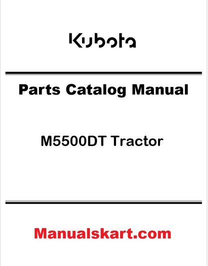 Kubota M5500DT Tractor Pdf Parts Catalog Manual