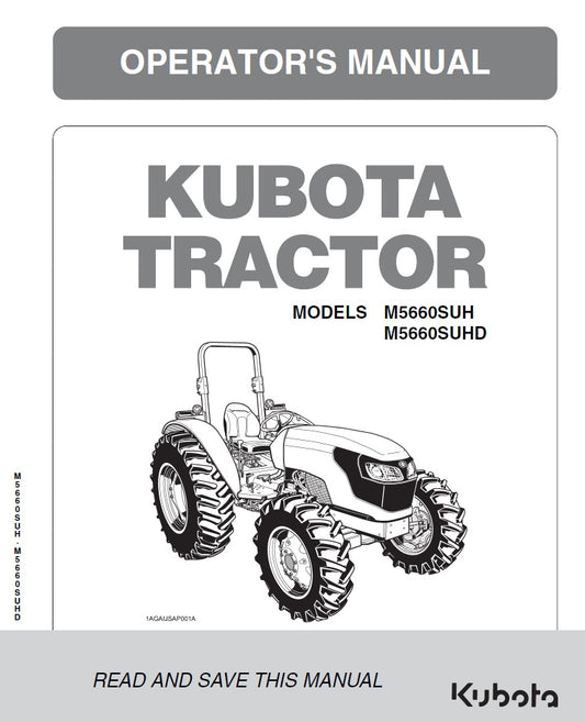 Kubota M5660SUH, M5660SUHD Tractor Pdf Operator's Manual