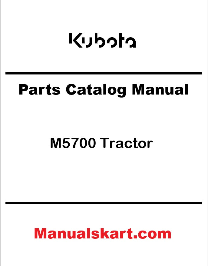Kubota M5700 Tractor Pdf Parts Catalog Manual