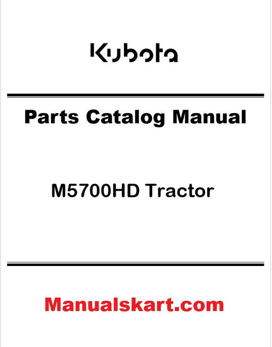 Kubota M5700HD Tractor Pdf Parts Catalog Manual