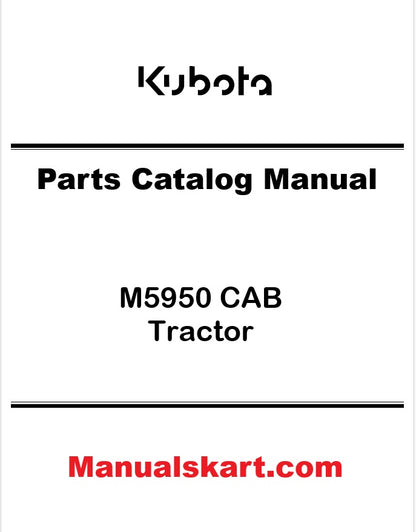 Kubota M5950 CAB Tractor Pdf Parts Catalog Manual