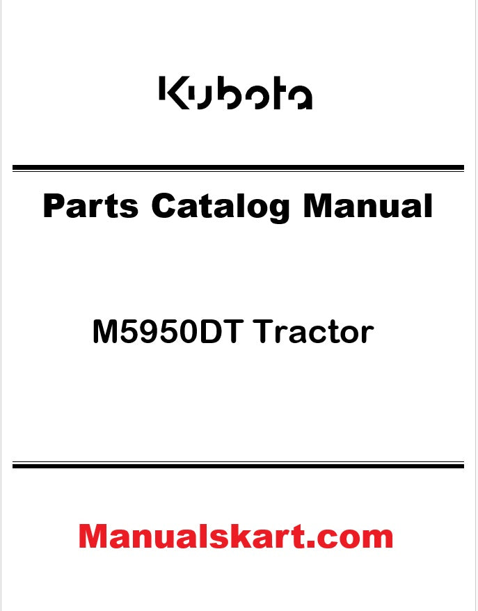 Kubota M5950DT Tractor Pdf Parts Catalog Manual