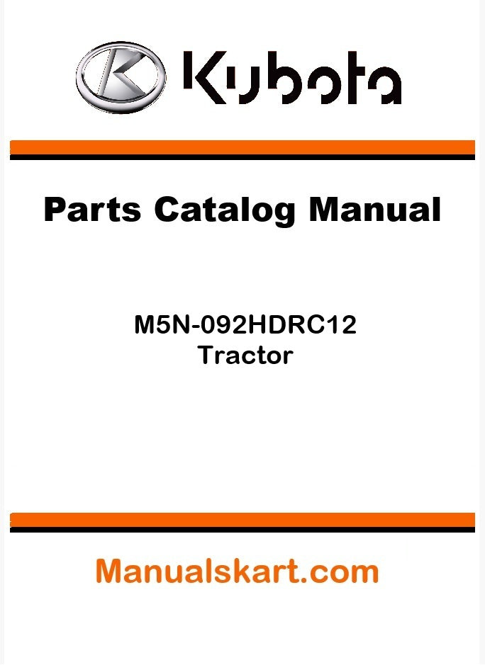 Kubota M5N-092HDRC12 Tractor Parts Catalog Pdf Manual