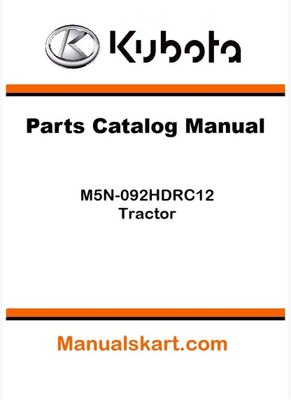 Kubota M5N-092HDRC12 Tractor Parts Catalog Pdf Manual