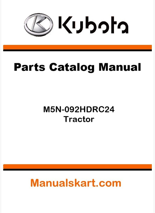 Kubota M5N-092HDRC24 Tractor Parts Catalog Pdf Manual