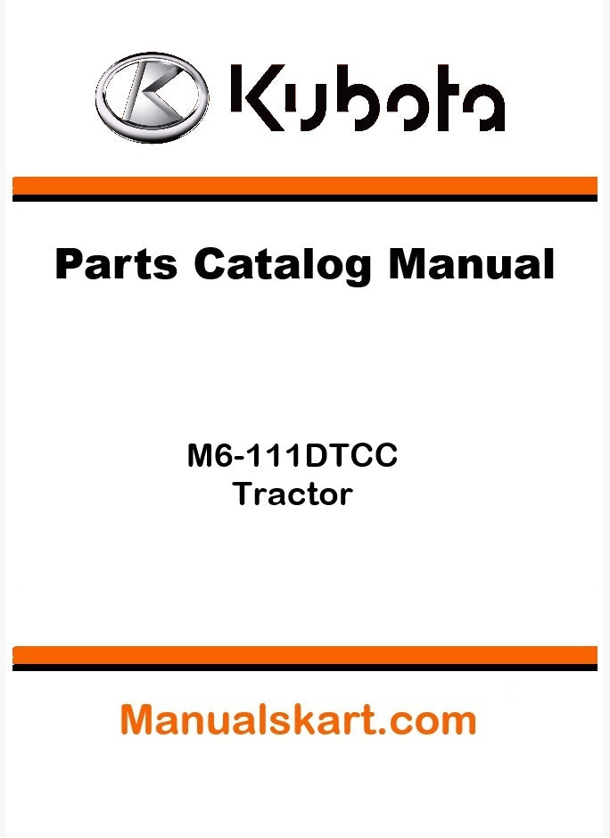 Kubota M6-111DTCC Tractor Parts Catalog Pdf Manual