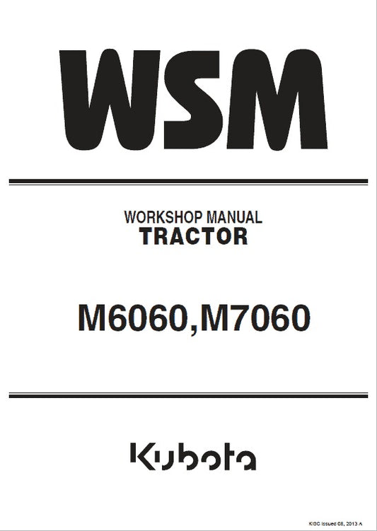 Kubota M6060, M7060 Tractor Pdf Repair Service Manual