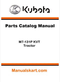 Kubota M7-131P KVT Tractor Parts Catalog Pdf Manual