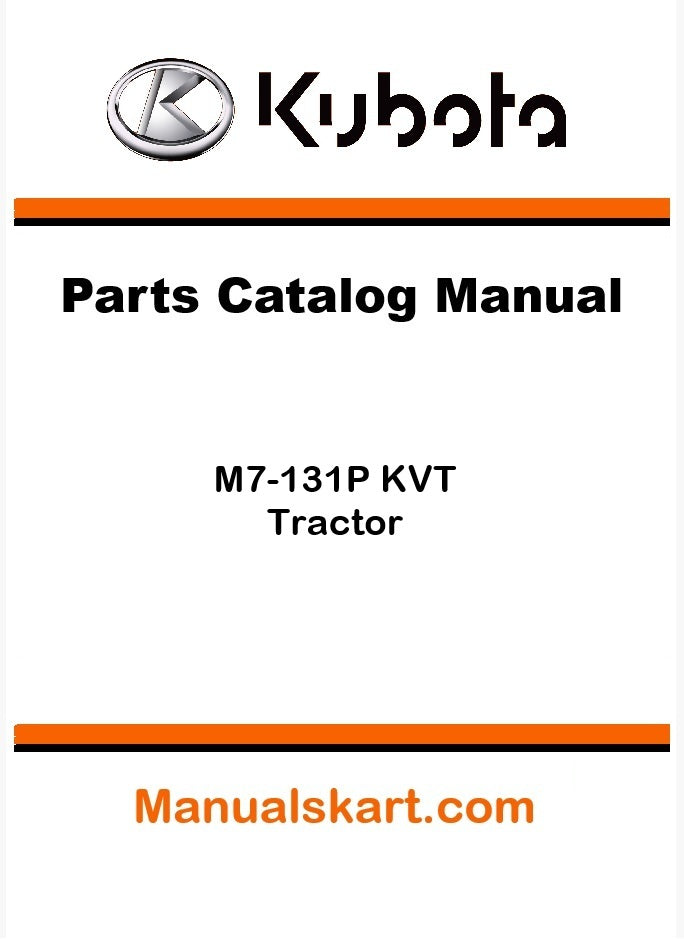 Kubota M7-131P KVT Tractor Parts Catalog Pdf Manual
