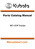 Kubota M7-131P Tractor Parts Catalog Pdf Manual