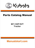 Kubota M7-132P KVT Tractor Parts Catalog Pdf Manual