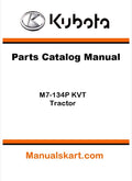 Kubota M7-134P KVT Tractor Parts Catalog Pdf Manual