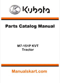 Kubota M7-151P KVT Tractor Parts Catalog Pdf Manual