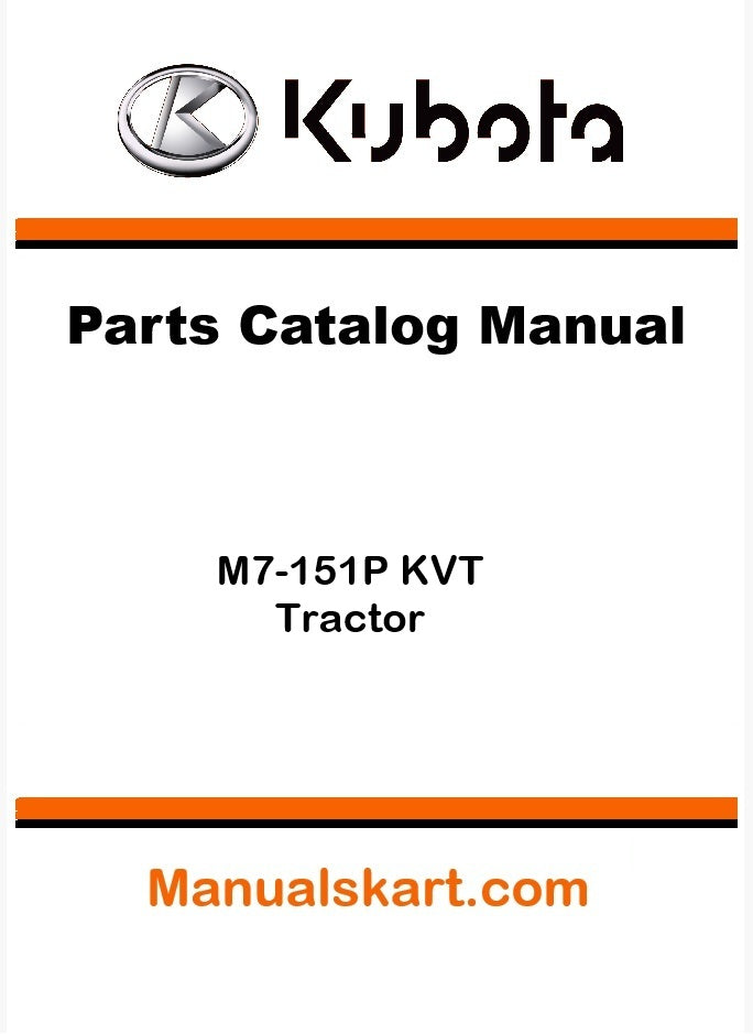 Kubota M7-151P KVT Tractor Parts Catalog Pdf Manual