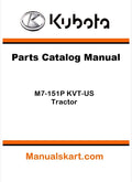 Kubota M7-151P KVT-US Tractor Parts Catalog Pdf Manual