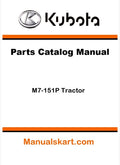 Kubota M7-151P Tractor Parts Catalog Pdf Manual