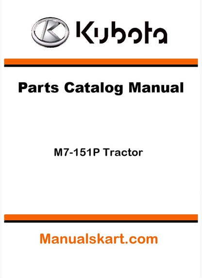 Kubota M7-151P Tractor Parts Catalog Pdf Manual