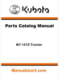 Kubota M7-151S Tractor Parts Catalog Pdf Manual