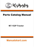 Kubota M7-152P Tractor Parts Catalog Pdf Manual