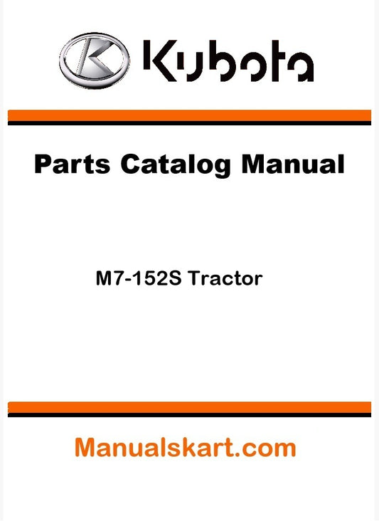 Kubota M7-152S Tractor Parts Catalog Pdf Manual