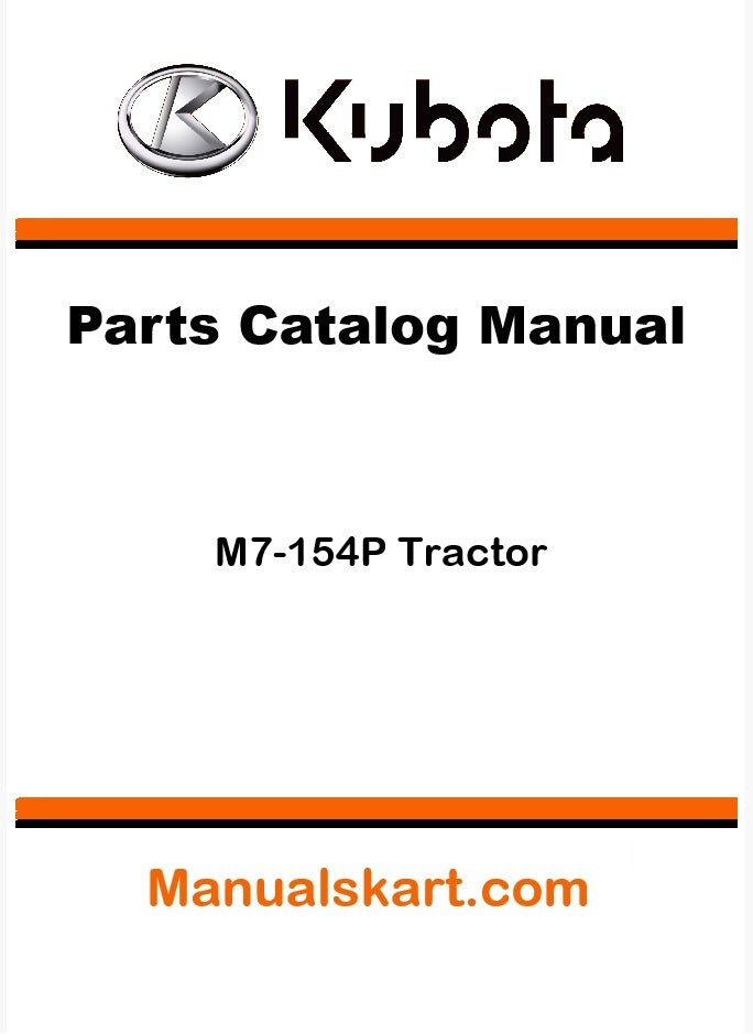 Kubota M7-154P Tractor Parts Catalog Pdf Manual
