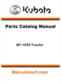 Kubota M7-154S Tractor Parts Catalog Pdf Manual