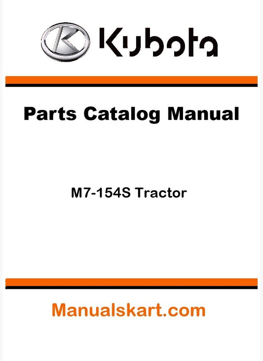 Kubota M7-154S Tractor Parts Catalog Pdf Manual
