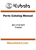 Kubota M7-171P KVT Tractor Parts Catalog Pdf Manual