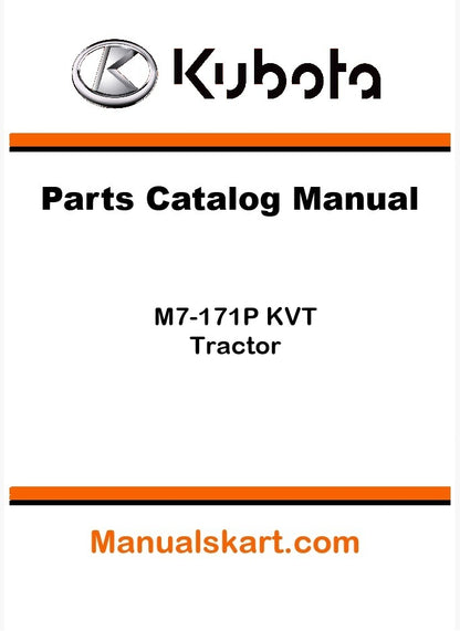 Kubota M7-171P KVT Tractor Parts Catalog Pdf Manual