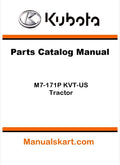 Kubota M7-171P KVT-US Tractor Parts Catalog Pdf Manual