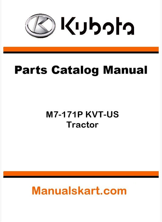 Kubota M7-171P KVT-US Tractor Parts Catalog Pdf Manual
