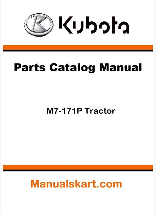 Kubota M7-171P Tractor Parts Catalog Pdf Manual
